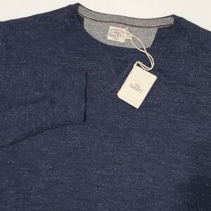 Faherty Sconset Crew Sweater Navy Heather Cotton Cashmere Blend XXL NEW